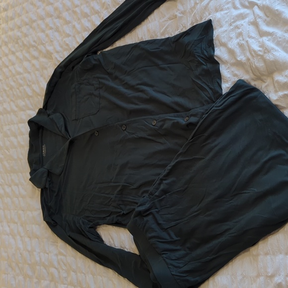 KINDRED BRAVELY Clea Bamboo Long Sleeve Pajama Set in Evergreen - Picture 2 of 5